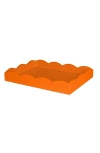 Addison Ross London Scalloped Wood Tray In Orange