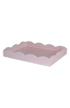 Addison Ross London Scalloped Wood Tray In Pale Pink