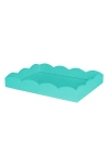 Addison Ross London Scalloped Wood Tray In Turquoise