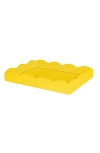 Addison Ross London Scalloped Wood Tray In Yellow