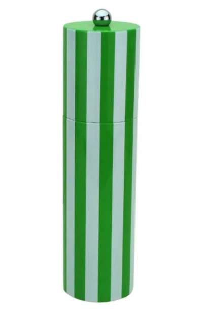 Addison Ross London Stripe Lacquer Wood Mill In Green
