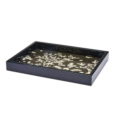Addison Ross Ltd Uk Black Small Chinoiserie Tray - Limited Edition