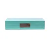 Addison Ross Ltd Uk Blue Lacquer Box With Silver