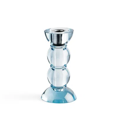 Addison Ross Ltd Uk Icy Bobbin Candlestick Blue 14cm