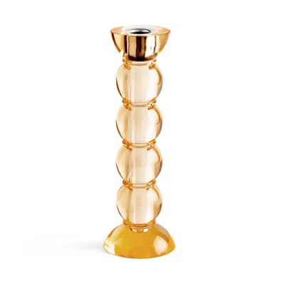 Addison Ross Ltd Uk Icy Bobbin Candlestick Orange 23cm
