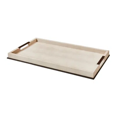 Addison Ross Ltd Uk Large Ecru Shagreen Tray In Neutral