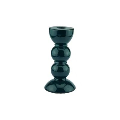 Addison Ross Ltd Uk Medium Racing Green Bobbin Candlestick- 14cm