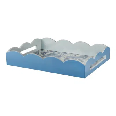 Addison Ross Ltd Uk Palm Beach Blue Lacquered Scallop Medium Tray