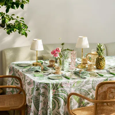 Addison Ross Ltd Uk Palm Beach Green Linen Tablecloth