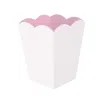 Addison Ross Ltd Uk Scalloped Lacquer Bin – White & Pink