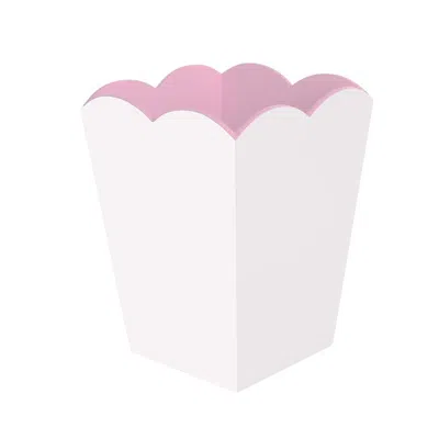 Addison Ross Ltd Uk Scalloped Lacquer Bin – White & Pink