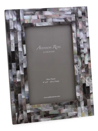 Addison Ross Mother-of-pearl Cherquered Board Picture Frame In Gray