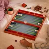 Addison Ross Orange Croc Lacquer Backgammon Set