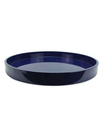 Addison Ross Round Lacquer Tray In Blue
