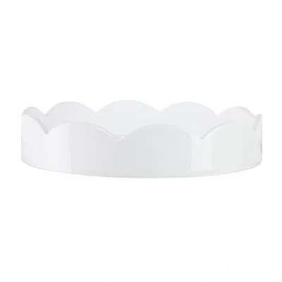 Addison Ross Round Lacquered Scallop Tray In White