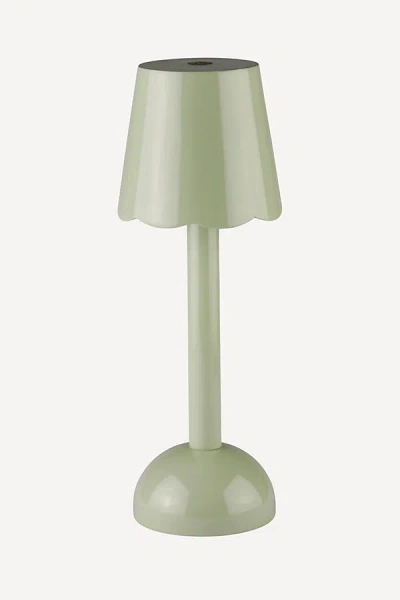 Addison Ross Scallop Led Laquered Cordless Rechargeable Table Lamp In Green