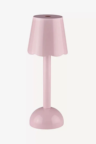 Addison Ross Scallop Led Laquered Cordless Rechargeable Table Lamp In Pink