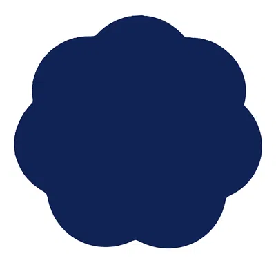 Addison Ross Scalloped Lacquer 13 Placemats, Set Of 4 In Navy