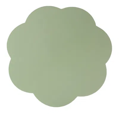 Addison Ross Scalloped Lacquer 13 Placemats, Set Of 4 In Sage