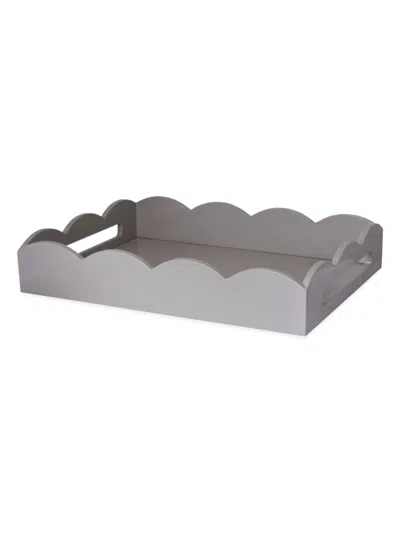 Addison Ross Scalloped Lacquer Tray In Gray