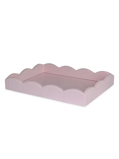 Addison Ross Scalloped Lacquer Tray In Pale Pink