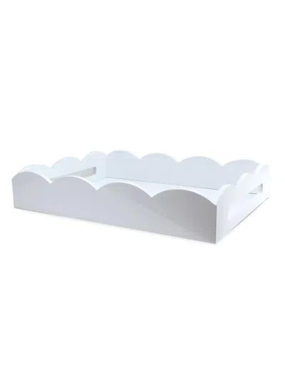 Addison Ross Scalloped Lacquer Tray In White