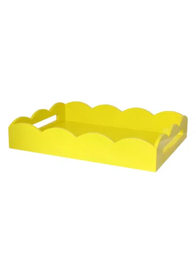 Addison Ross Scalloped Lacquer Tray In Yellow