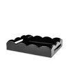 Addison Ross Black Medium Lacquered Scallop Serving Tray In Black