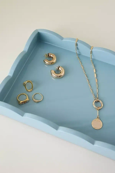 Addison Ross Scalloped Tray In Blue