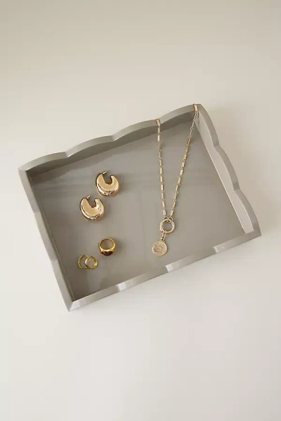 Addison Ross Scalloped Tray In Green