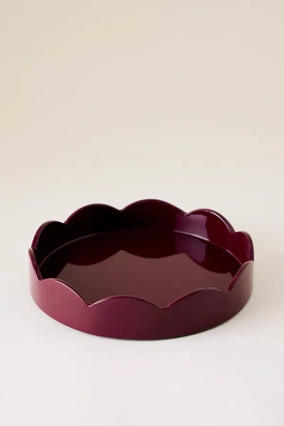Addison Ross Scalloped Tray In Burgundy