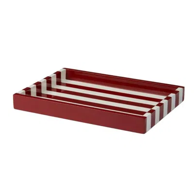 Addison Ross Small Burgundy Striped Tray