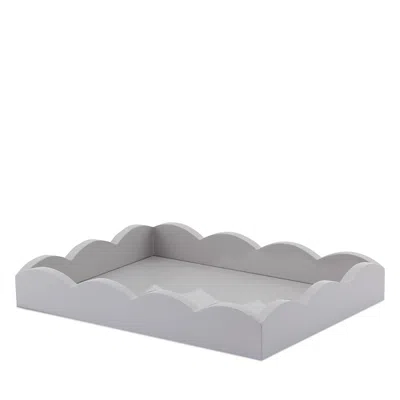 Addison Ross Small Lacquered Scalloped Tray In Gray