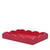Addison Ross Watermelon Pink Small Lacquered Scalloped Tray In Watermelon