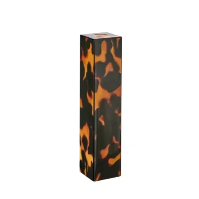 Addison Ross Solid Wood Tabletop Candlestick In Brown;orange