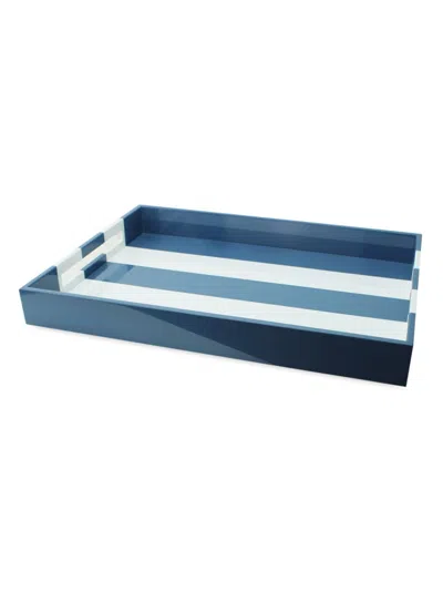 Addison Ross Stripe Lacquer Tray In Blue
