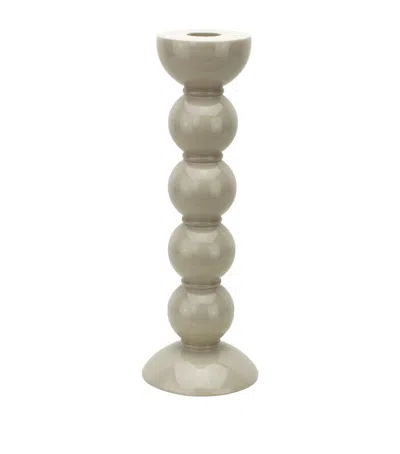 Addison Ross Tall Bobbin Candlestick Holder In Green
