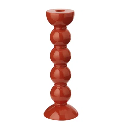 Addison Ross Tall Bobbin Candlestick Holder In Brown