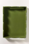 Addison Ross Two-tone Medium Scallop Lacquer Tray In Green