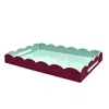 Addison Ross Two-tone Scallop Tray Cherry & Eau De Nil 66 X 43cm Lacquer