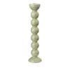 Addison Ross White Bobbin Candlestick Holder In Sage