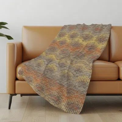 Addison Rugs Addison Machine Washable Sherpa Abstract Chevron Throw Blanket In Brown