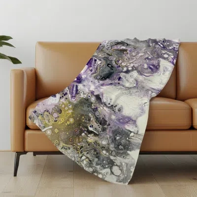 Addison Rugs Addison Machine Washable Sherpa Abstract Throw Blanket In Amethyst