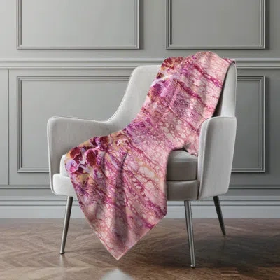 Addison Rugs Addison Machine Washable Sherpa Abstract Throw Blanket In Pink