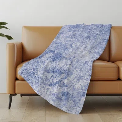 Addison Rugs Addison Machine Washable Sherpa Abstract Throw Blanket In Blue