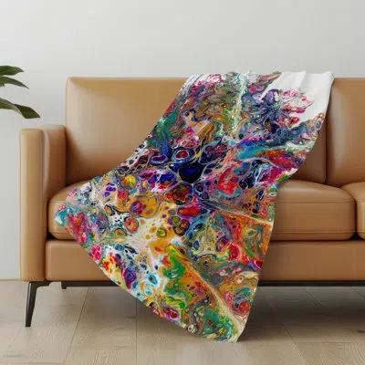 Addison Rugs Addison Machine Washable Sherpa Abstract Throw Blanket In Multi