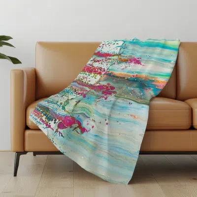 Addison Rugs Addison Machine Washable Sherpa Abstract Throw Blanket In Melody