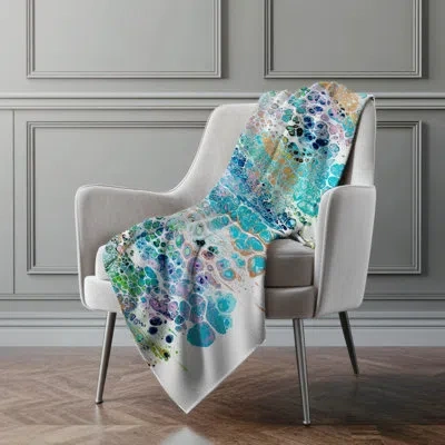 Addison Rugs Addison Machine Washable Sherpa Abstract Throw Blanket In Mermaid