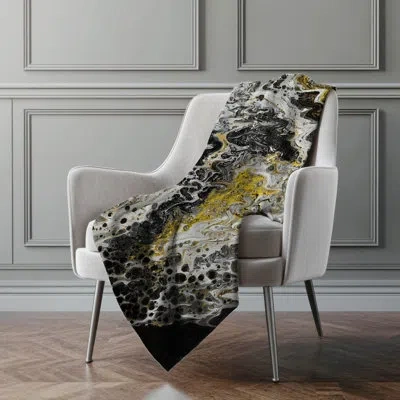 Addison Rugs Addison Machine Washable Sherpa Abstract Throw Blanket In Midnight
