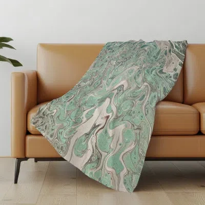 Addison Rugs Addison Machine Washable Sherpa Abstract Throw Blanket In Mint